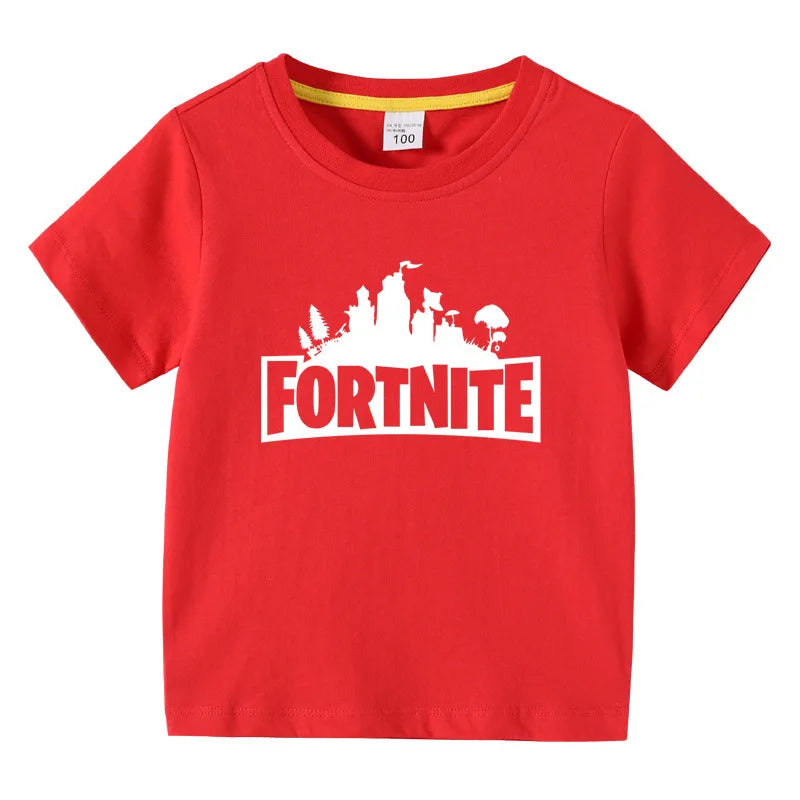 Fortnite Game Peripheral T-Shirt Summer Short Sleeved Top Children Fashion Leisure Cotton Sportswear TShirt Gifts