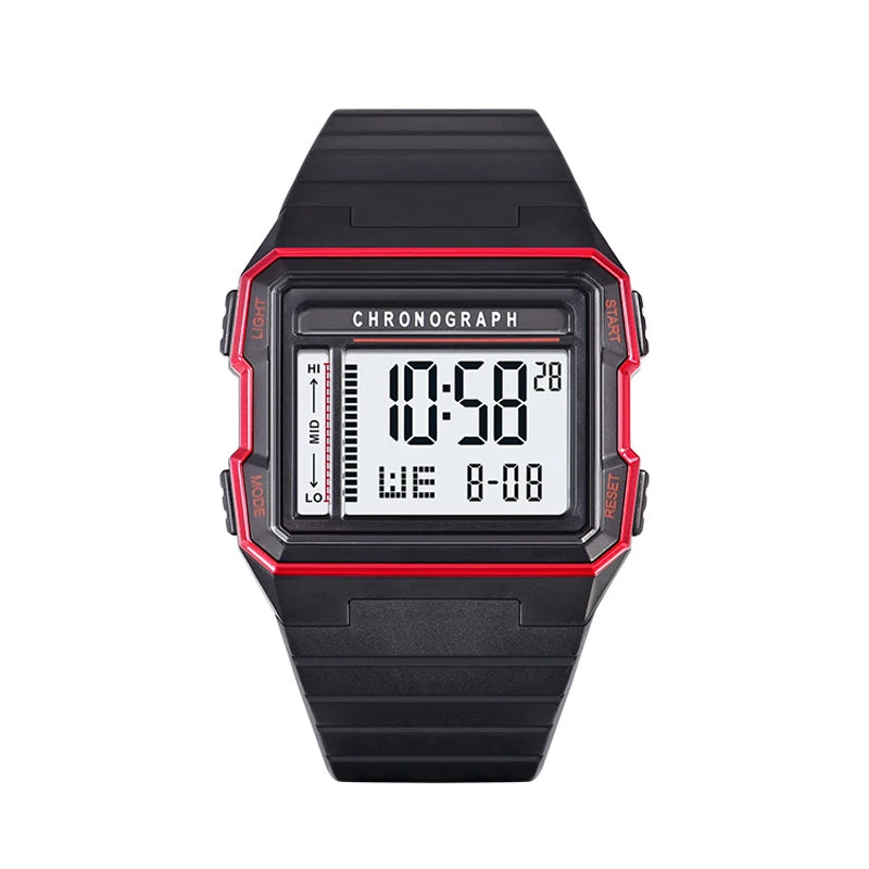 UTHAI CA07 Men's Square Electric Watch Sports Running Time 50ATM Swimming Waterproof LED Fall resistant Male Student Clock