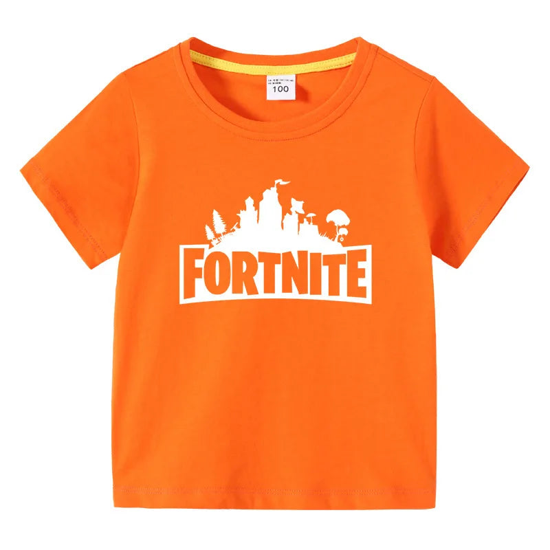 Fortnite Game Peripheral T-Shirt Summer Short Sleeved Top Children Fashion Leisure Cotton Sportswear TShirt Gifts