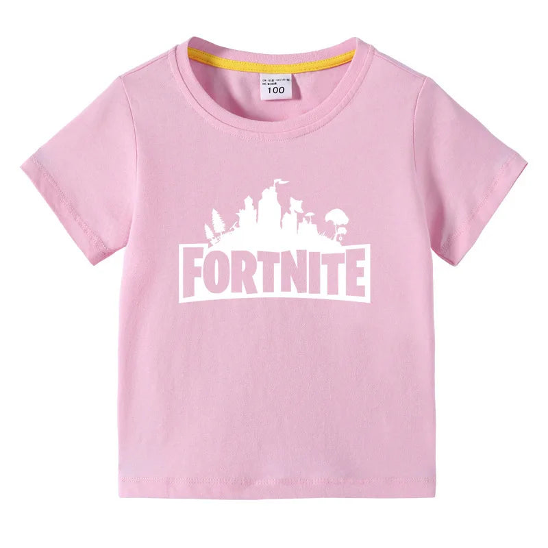 Fortnite Game Peripheral T-Shirt Summer Short Sleeved Top Children Fashion Leisure Cotton Sportswear TShirt Gifts