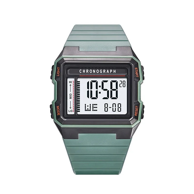 UTHAI CA07 Men's Square Electric Watch Sports Running Time 50ATM Swimming Waterproof LED Fall resistant Male Student Clock