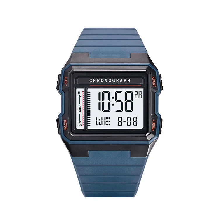 UTHAI CA07 Men's Square Electric Watch Sports Running Time 50ATM Swimming Waterproof LED Fall resistant Male Student Clock