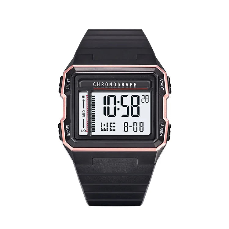 UTHAI CA07 Men's Square Electric Watch Sports Running Time 50ATM Swimming Waterproof LED Fall resistant Male Student Clock