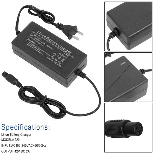 Lithium Battery Charger 42v 2A for Hoverboard Self-Balancing E-Bike Bicycle Li ion Chargers Scooter Accessories